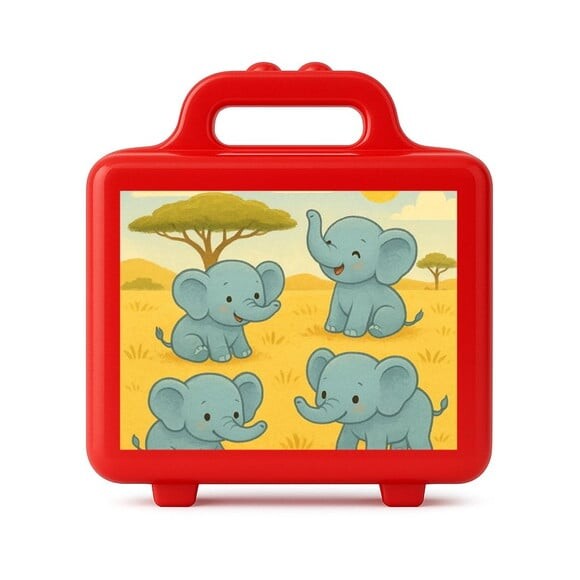 Maleta Plástica Personalizada 12x10cm Elefantinhos