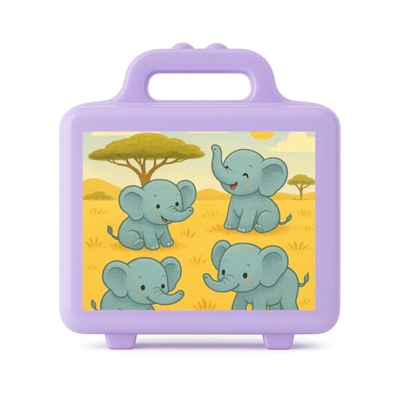 Maleta Plástica Personalizada 12x10cm Elefantinhos