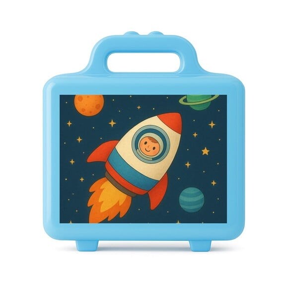 Maleta Plástica Personalizada 12x10cm Espaço Sideral