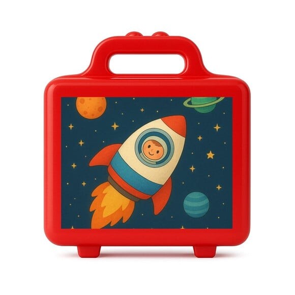 Maleta Plástica Personalizada 12x10cm Espaço Sideral