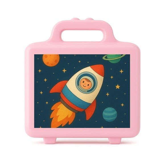 Maleta Plástica Personalizada 12x10cm Espaço Sideral