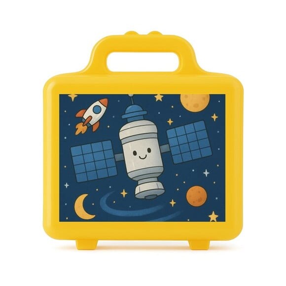Maleta Plástica Personalizada 12x10cm Estação Espacial