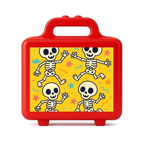Maleta Plástica Personalizada 12x10cm Esqueletinhos Kids