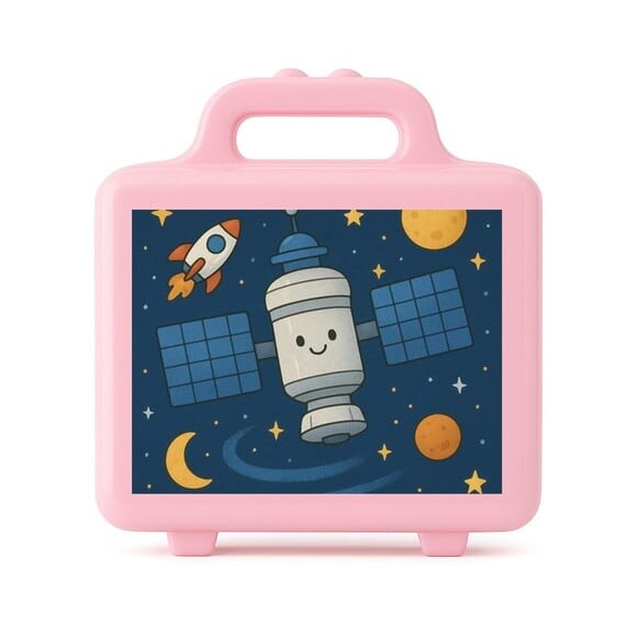 Maleta Plástica Personalizada 12x10cm Estação Espacial