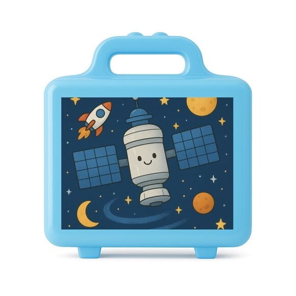 Maleta Plástica Personalizada 12x10cm Estação Espacial