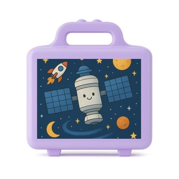 Maleta Plástica Personalizada 12x10cm Estação Espacial