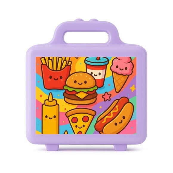 Maleta Plástica Personalizada 12x10cm Fast Food
