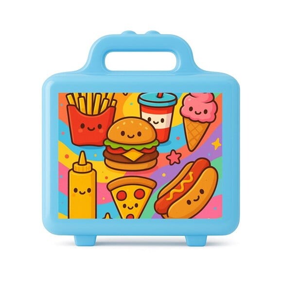 Maleta Plástica Personalizada 12x10cm Fast Food