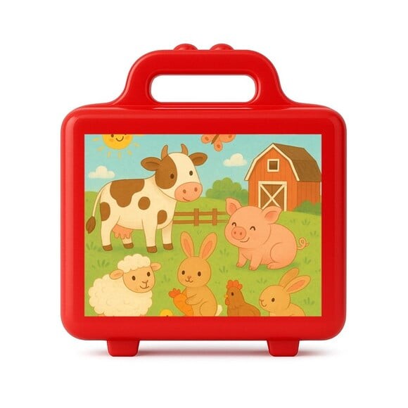 Maleta Plástica Personalizada 12x10cm Fazendinha