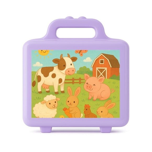 Maleta Plástica Personalizada 12x10cm Fazendinha
