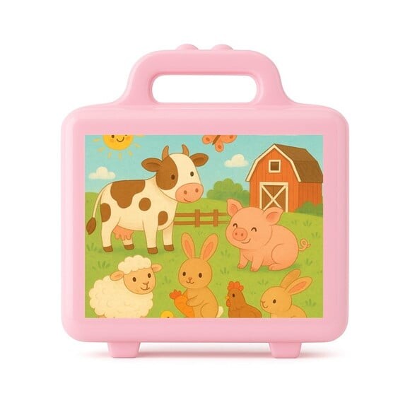 Maleta Plástica Personalizada 12x10cm Fazendinha