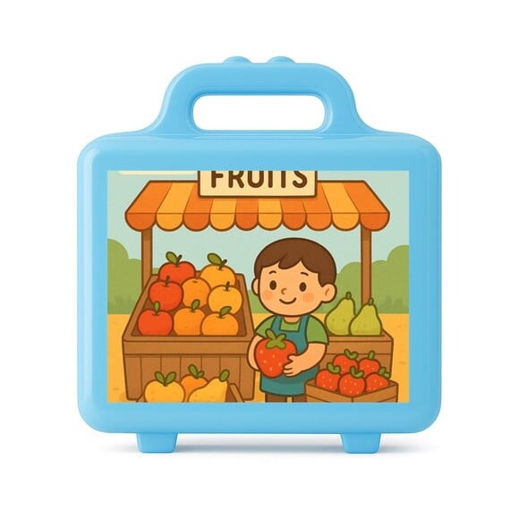 Maleta Plástica Personalizada 12x10cm Feira de Frutas