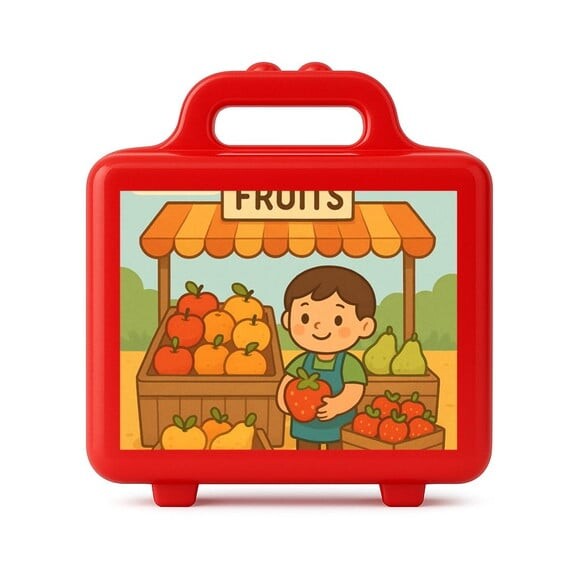 Maleta Plástica Personalizada 12x10cm Feira de Frutas
