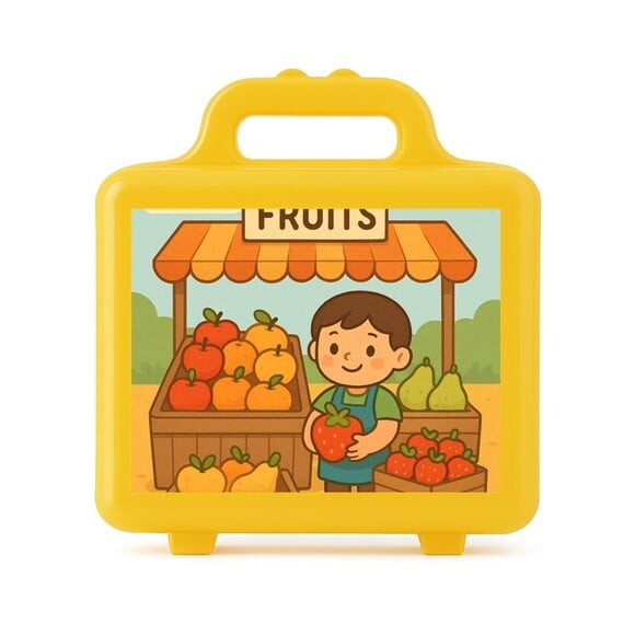 Maleta Plástica Personalizada 12x10cm Feira de Frutas