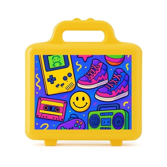 Maleta Plástica Personalizada 12x10cm Festa Anos 90