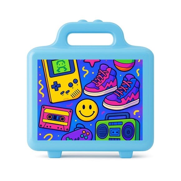 Maleta Plástica Personalizada 12x10cm Festa Anos 90
