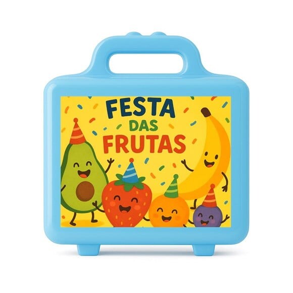 Maleta Plástica Personalizada 12x10cm Festa das Frutas