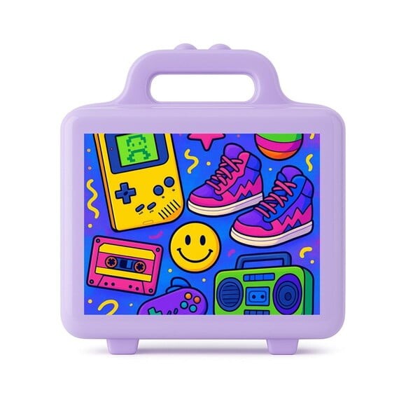 Maleta Plástica Personalizada 12x10cm Festa Anos 90