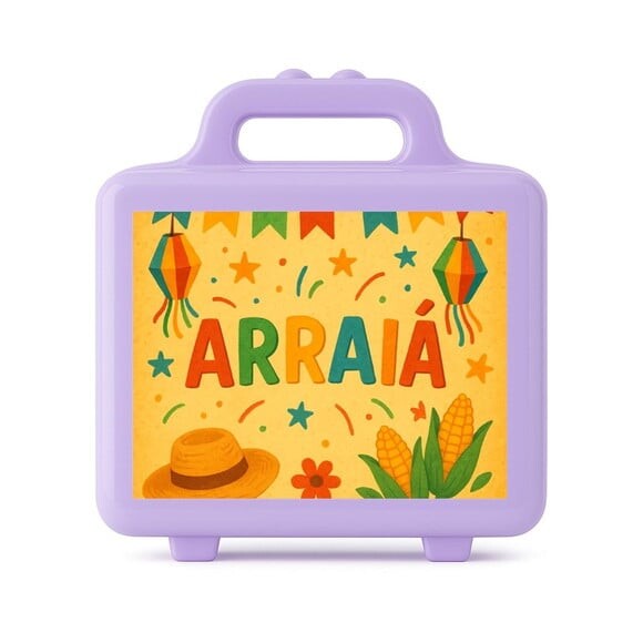 Maleta Plástica Personalizada 12x10cm Festa Junina Arraiá