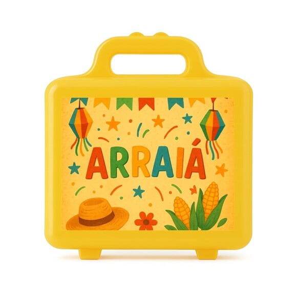 Maleta Plástica Personalizada 12x10cm Festa Junina Arraiá