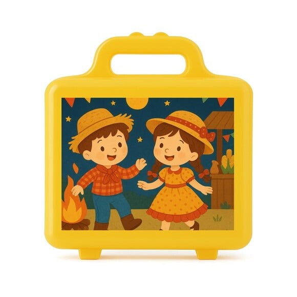 Maleta Plástica Personalizada 12x10cm Festa Junina