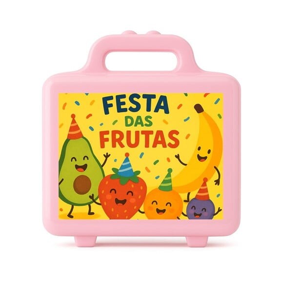 Maleta Plástica Personalizada 12x10cm Festa das Frutas