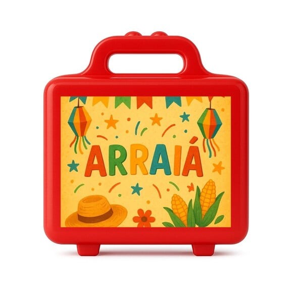 Maleta Plástica Personalizada 12x10cm Festa Junina Arraiá