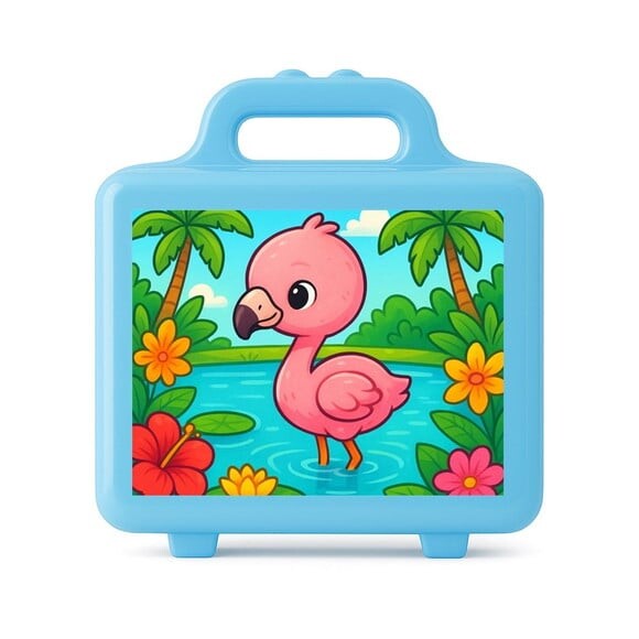 Maleta Plástica Personalizada 12x10cm Flamingo Baby