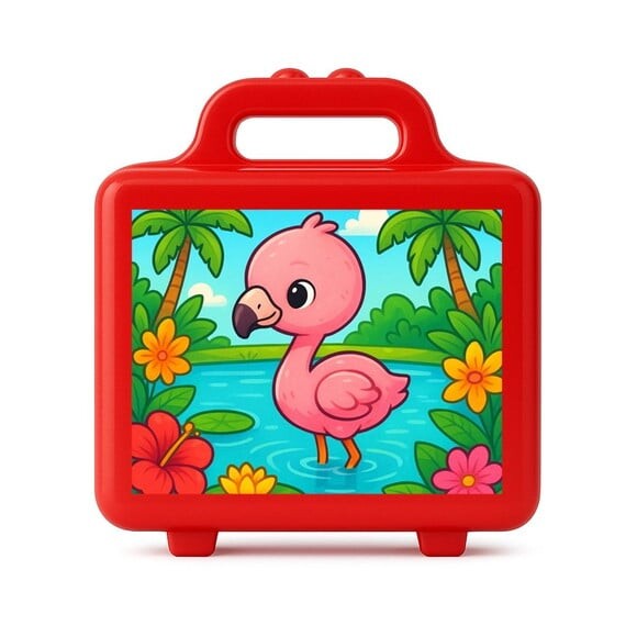 Maleta Plástica Personalizada 12x10cm Flamingo Baby