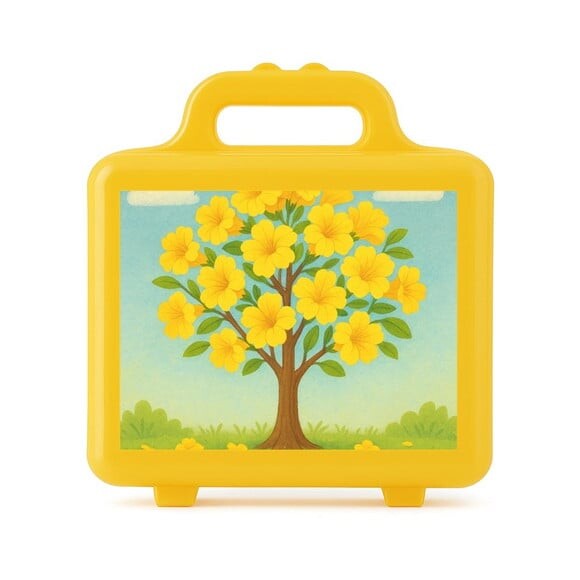 Maleta Plástica Personalizada 12x10cm Flor de Ipê Amarela