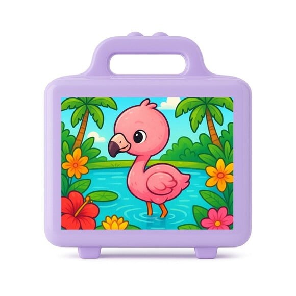 Maleta Plástica Personalizada 12x10cm Flamingo Baby