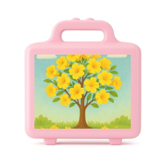 Maleta Plástica Personalizada 12x10cm Flor de Ipê Amarela