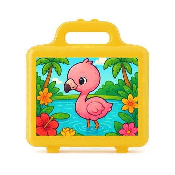 Maleta Plástica Personalizada 12x10cm Flamingo Baby
