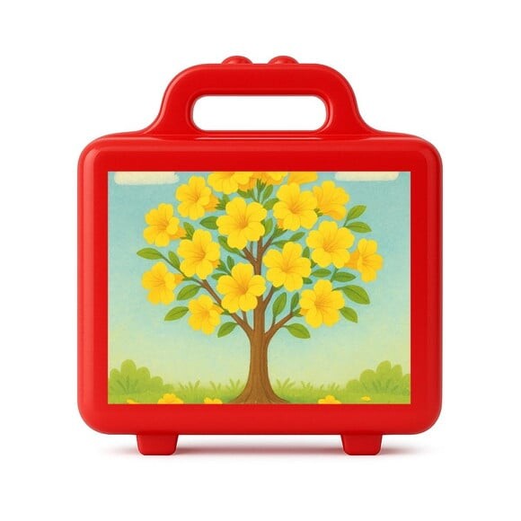 Maleta Plástica Personalizada 12x10cm Flor de Ipê Amarela