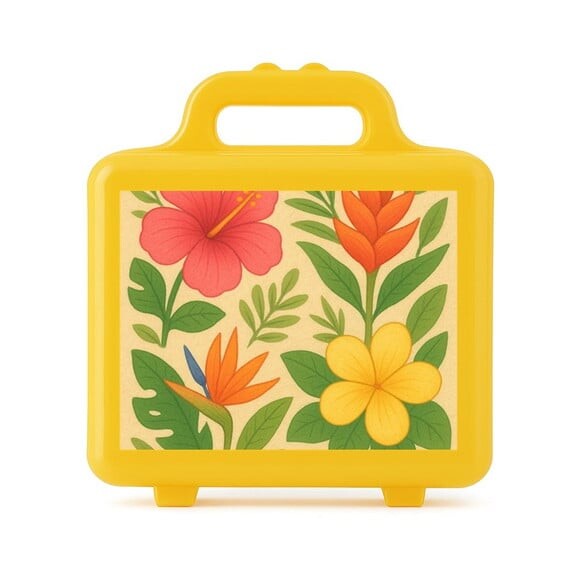 Maleta Plástica Personalizada 12x10cm Flores Tropicais