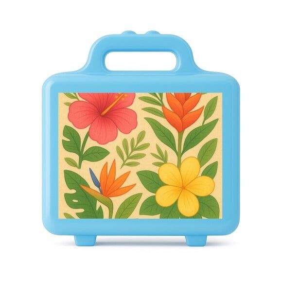 Maleta Plástica Personalizada 12x10cm Flores Tropicais