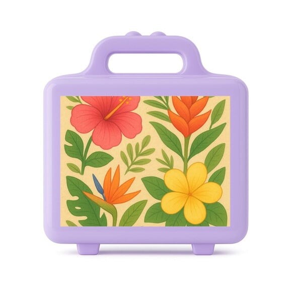 Maleta Plástica Personalizada 12x10cm Flores Tropicais