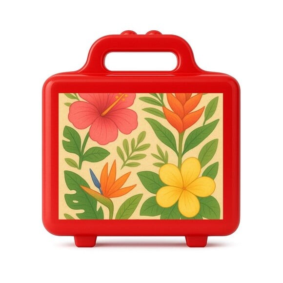 Maleta Plástica Personalizada 12x10cm Flores Tropicais