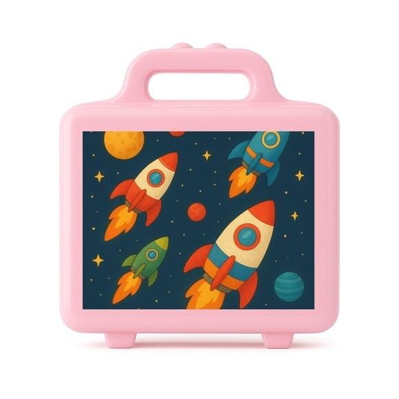 Maleta Plástica Personalizada 12x10cm Foguetes