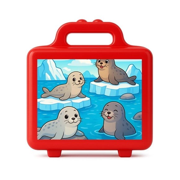 Maleta Plástica Personalizada 12x10cm Focas