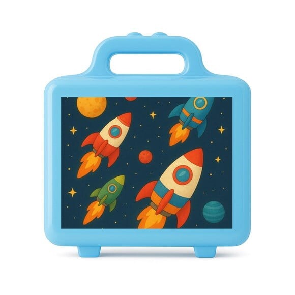 Maleta Plástica Personalizada 12x10cm Foguetes
