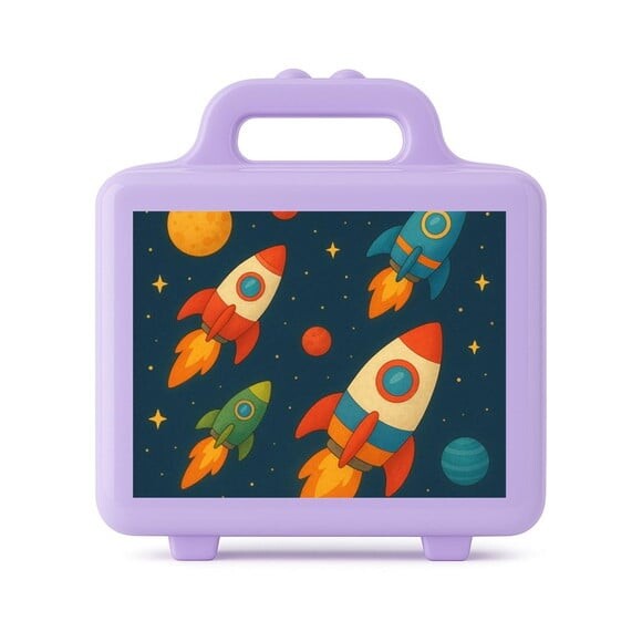 Maleta Plástica Personalizada 12x10cm Foguetes