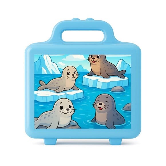 Maleta Plástica Personalizada 12x10cm Focas