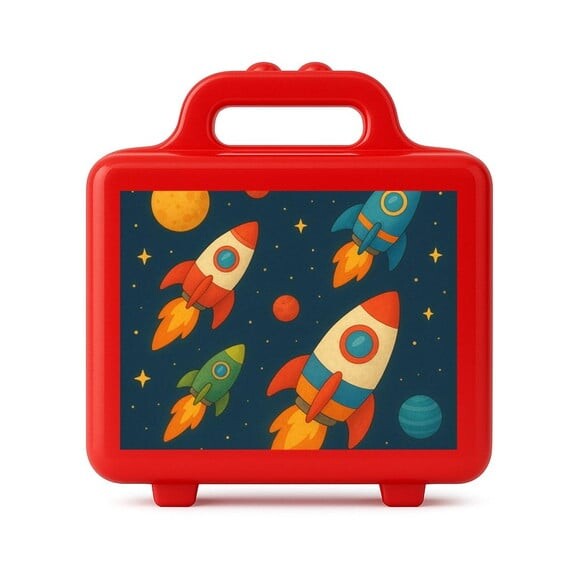 Maleta Plástica Personalizada 12x10cm Foguetes