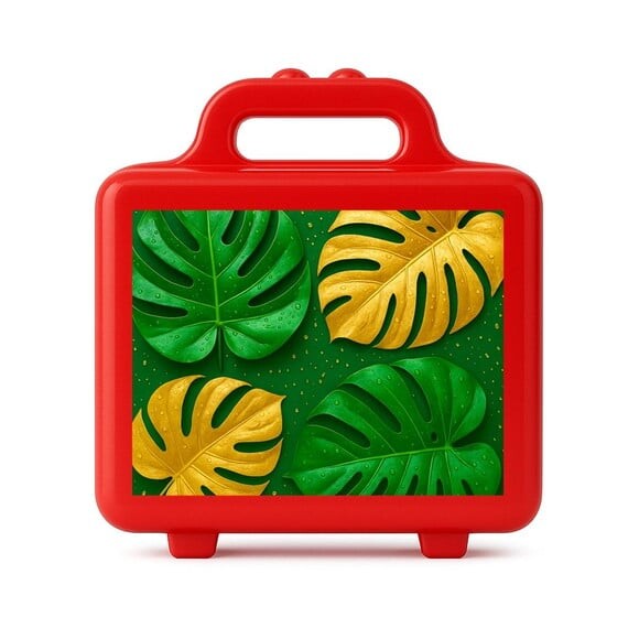 Maleta Plástica Personalizada 12x10cm Folha Costela-de-adão
