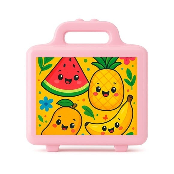 Maleta Plástica Personalizada 12x10cm Frutas Tropicais