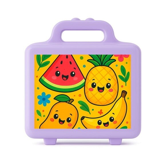 Maleta Plástica Personalizada 12x10cm Frutas Tropicais
