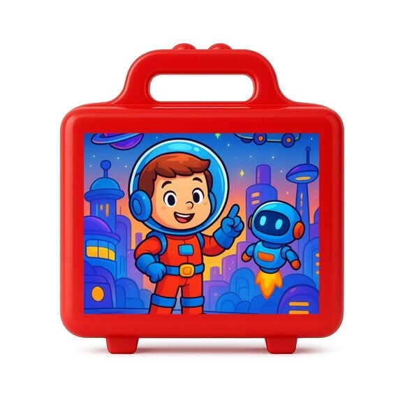 Maleta Plástica Personalizada 12x10cm Futurismo Infantil