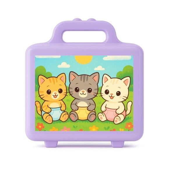 Maleta Plástica Personalizada 12x10cm Gatinhos Baby