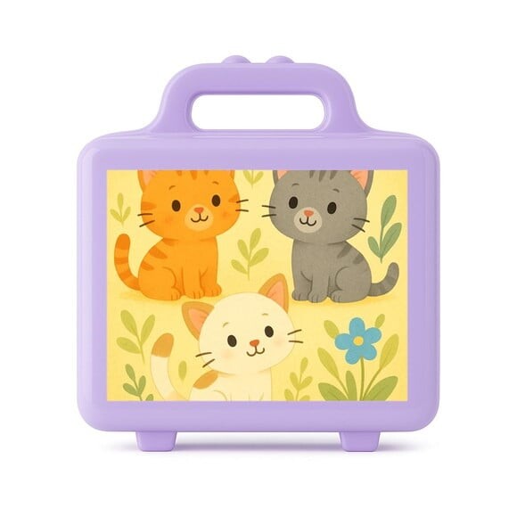 Maleta Plástica Personalizada 12x10cm Gatinhos